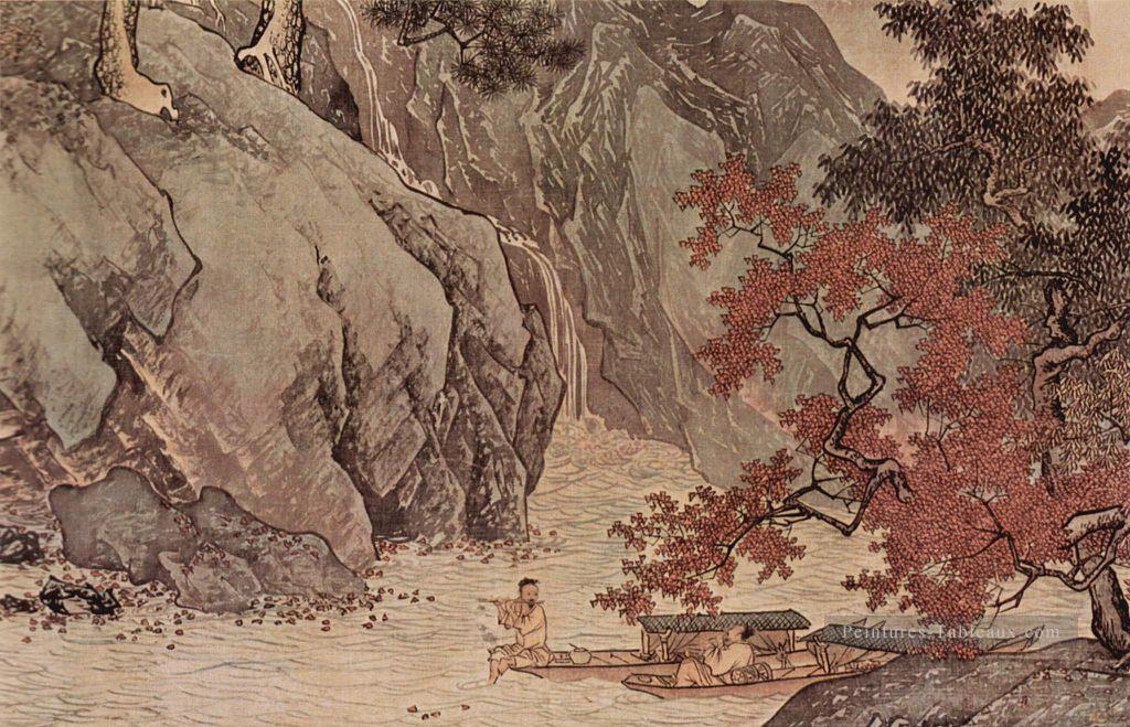 la vie de pêche dans les montagnes ancienne Chine à l’encre Peintures à l'huile